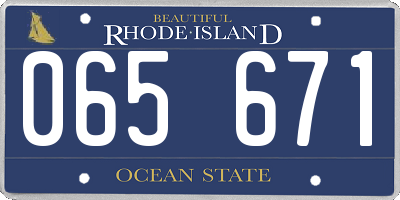 RI license plate 065671
