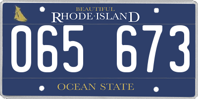 RI license plate 065673