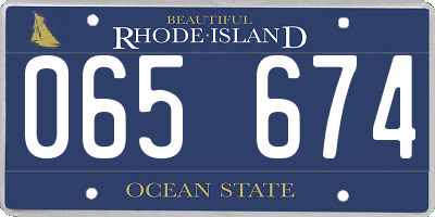 RI license plate 065674