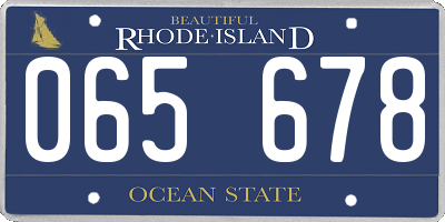 RI license plate 065678