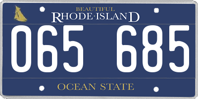 RI license plate 065685