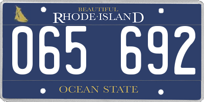 RI license plate 065692