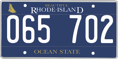 RI license plate 065702