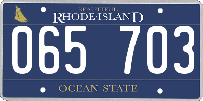 RI license plate 065703