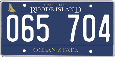 RI license plate 065704