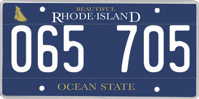 RI license plate 065705