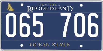 RI license plate 065706