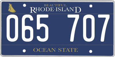 RI license plate 065707