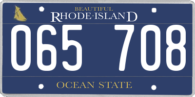 RI license plate 065708