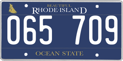 RI license plate 065709