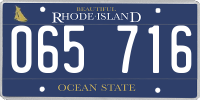 RI license plate 065716