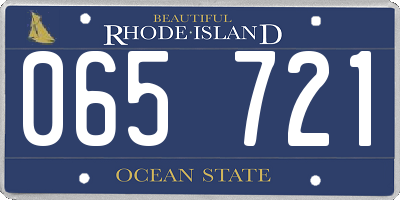 RI license plate 065721