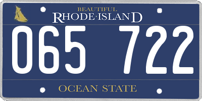 RI license plate 065722
