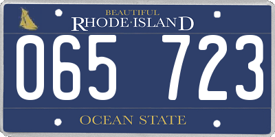 RI license plate 065723