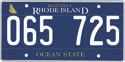 RI license plate 065725