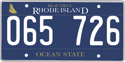 RI license plate 065726