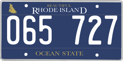 RI license plate 065727