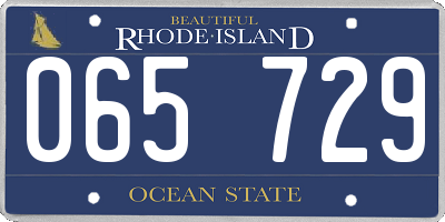 RI license plate 065729