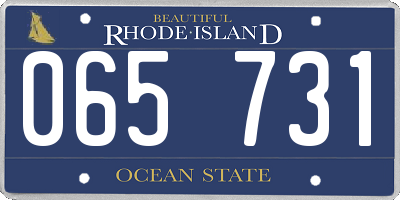 RI license plate 065731