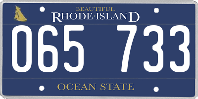 RI license plate 065733