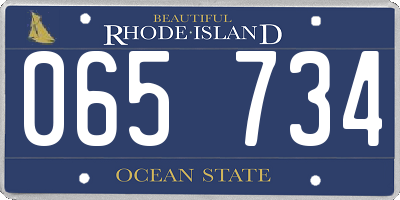 RI license plate 065734