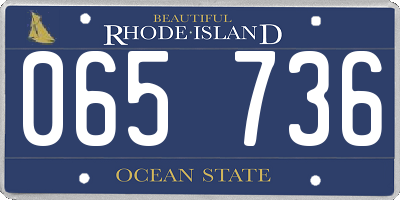 RI license plate 065736