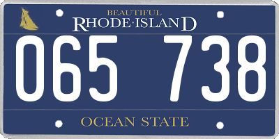 RI license plate 065738