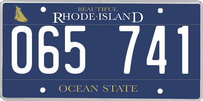 RI license plate 065741