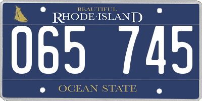 RI license plate 065745