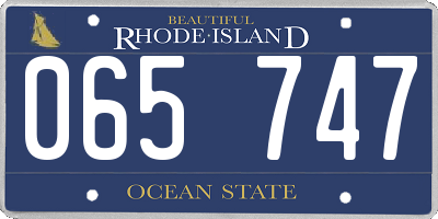 RI license plate 065747