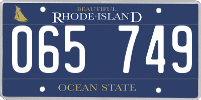 RI license plate 065749