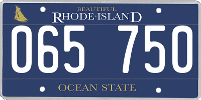 RI license plate 065750
