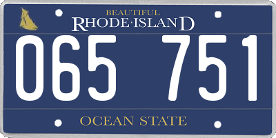 RI license plate 065751