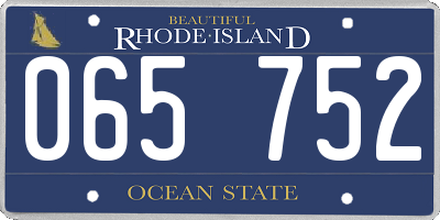 RI license plate 065752