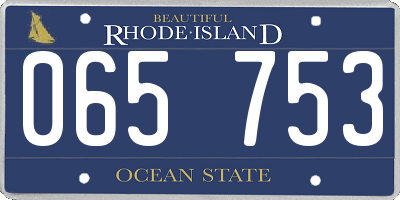 RI license plate 065753