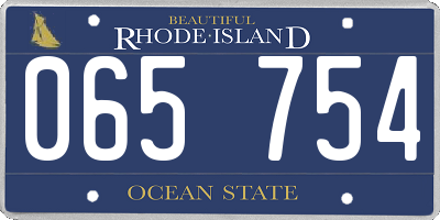 RI license plate 065754
