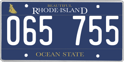 RI license plate 065755
