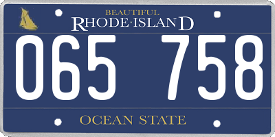 RI license plate 065758