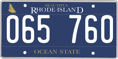 RI license plate 065760