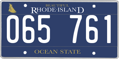 RI license plate 065761