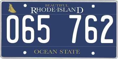 RI license plate 065762