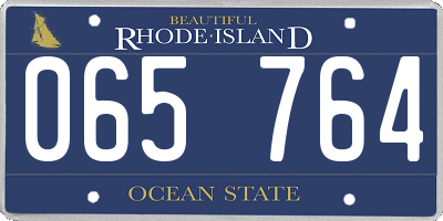 RI license plate 065764