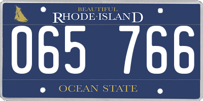 RI license plate 065766
