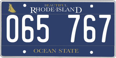 RI license plate 065767