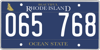 RI license plate 065768