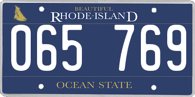 RI license plate 065769