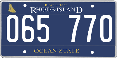 RI license plate 065770