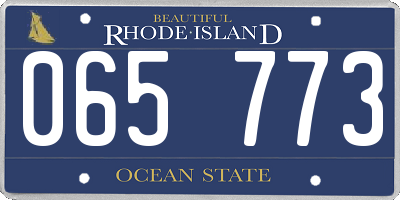 RI license plate 065773
