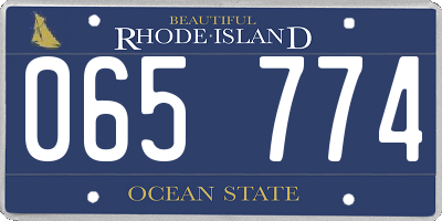 RI license plate 065774