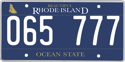 RI license plate 065777